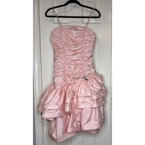 VTG SUSAN ROSELLI for VIJACK Formal Dress Pink Cupcake Layered Prom Dress Sz 8